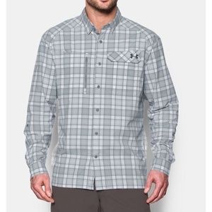 Under Armour Men's Fish Hunter Plaid Long Sleeve Shirt In Gray